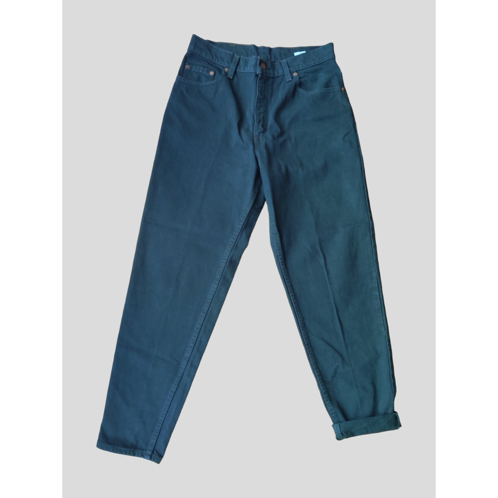 RARE Pristine Vintage Levi's 550 Denim Hunter Green Mom Jean High Waist Ankle
